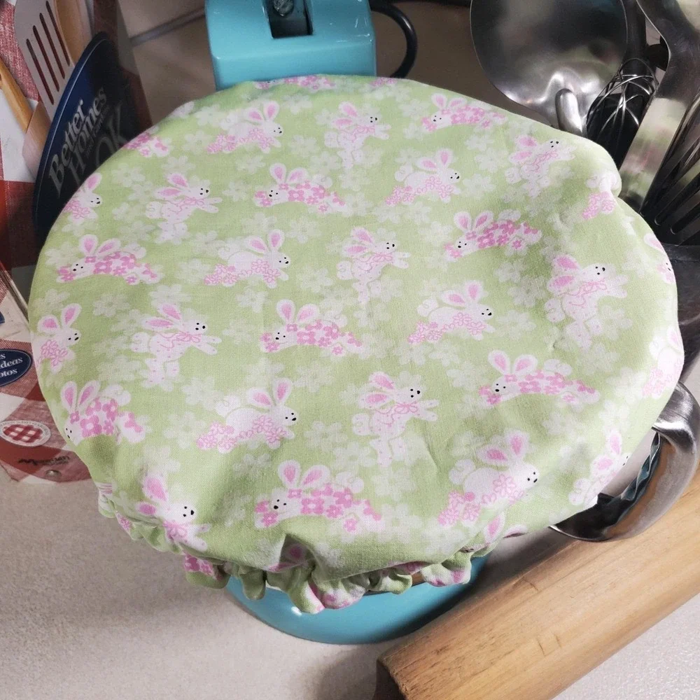 Pink Geometric Honeycomb / Easter Bunny KitchenAid Mixer Mixing Bowl Cover Decor